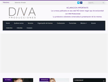 Tablet Screenshot of divaproducciones.com.ar